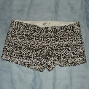 Black and white Aztec pattern shorts